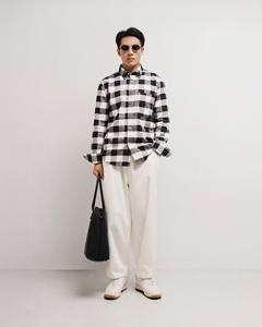 เสื้อเชิ๊ตผ้าสักหลาดแขนยาวแบบลำลองสำหรับผู้ชาย, เสื้อเชิ๊ตผ้าฝ้าย100% ระบายอากาศได้ดีปกเสื้อซิงเกิ้ลฤดูใบไม้ร่วง - Product Image 3