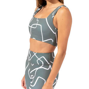 Ensemble de sport décontracté sans manches avec soutien-gorge de sport et leggings, impression personnalisée à bas prix, col carré - Product Image 2
