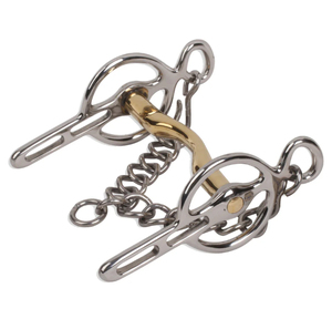 บิตสำหรับขี่ม้าแบบมีที่ครอบปากโค้งมน ขัดเงาอย่างดี อุปกรณ์ขี่ม้า - Product Image 2