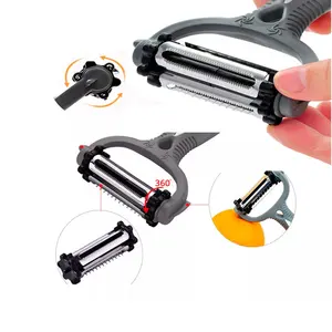 Éplucheur et râpeur 3-en-1 Myrva, lame en acier inoxydable, manche en plastique, outil de cuisine manuel pour fruits et légumes - Product Image 5