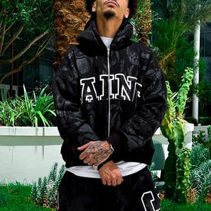 ผู้ผลิตเสื้อผ้าลายฟอกกรด พิมพ์ลายสกรีนโลโก้ตามสั่ง ป้ายคุณภาพสูง ผ้าฝ้ายฟลีซ 100% ฮิปฮอป ลายทาง ทรงแบ็กกี้ - Product Image 4