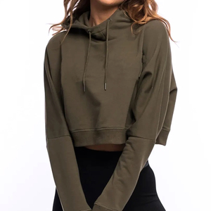 Nouveauté : Sweat à capuche court à manches longues en molleton coton/polyester, style décontracté et tendance pour femme - Product Image 3