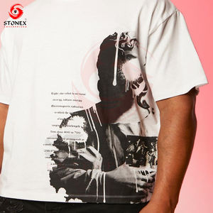 เสื้อยืดกีฬาสำหรับผู้ชายโอเวอร์ไซส์ทรงสปอร์ตบ็อกซี่ใส่พอดีกับหน้าจอออกแบบโลโก้ DTG แบบกำหนดเอง - Product Image 2