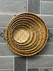 Cesta de aventamiento plana Bandeja redonda de bambú Material flexible Mejor calidad Precio competitivo del exportador Vietnam - Product Image 3