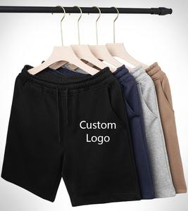 กางเกงกีฬาขาสั้นสำหรับผู้ชายกางเกงขาสั้นผ้าแคนวาสสีล้วนแบบผูกเชือกปิดเป็นมิตรกับสิ่งแวดล้อม - Product Image 1