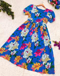 Vestido Maxi Elegante para Mujer Estilo Bohemio con Estampado Étnico Fluido de Manga Corta y Botones para Uso Casual y de Fiesta - Product Image 5