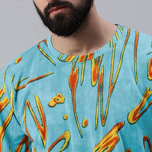 Camiseta de poliéster de algodón de secado rápido de lana transpirable de gran tamaño cómoda para hombre tamaño personalizado en stock de alta calidad - Product Image 4