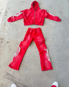 Conjunto de chándal de algodón estampado personalizado de otoño para hombre con Sudadera con capucha y pantalones-Ropa deportiva personalizable - Product Image 5