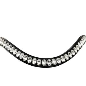 Pembe inci altın kristal 5 satır zincir hakiki deri yüksek kalite dayanıklı el işi terbiyesi at kaş bandı ayarlanabilir döngüler - Product Image 4