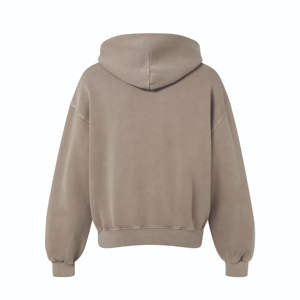 Sudadera con capucha con cremallera lavado ácido de gran tamaño para hombre 100% algodón Diseño de impresión de logotipo Patrón sólido Sudaderas con capucha lavadas con cremallera para otoño - Product Image 2