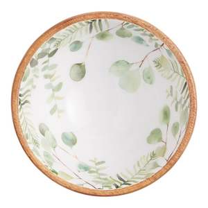 Tazón de mesa de cena de madera pulida seguro de contacto de alimentos para el hogar Hotel cocina palomitas de maíz tazón esmalte decorativo regalos de negocios - Product Image 2