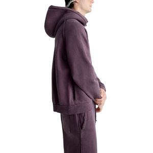 Custom High Quality Men's Oversized Baggy Design Pullover <b>hoodie</b> Crew Neck <b>Purple</b> Tracksuits Custom Acid Wash <b>Hoodie</b> & Pants Set - Product Image 4