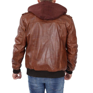 Chaqueta de Motocicleta de Cuero Térmica de Invierno para Tallas Grandes, de Alta Calidad, Impermeable, Cortavientos, con Capucha, para Oficina y Negocios - Product Image 2