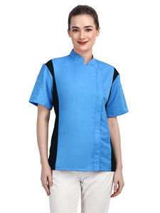 Chaqueta de abrigo de Chef profesional para mujer, cremallera, manga larga, malla lateral, poliéster/algodón, logotipo personalizado, restauración culinaria, restaurantes, bares - Product Image 2