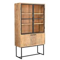Armoire de bibliothèque moderne en bois à 4 portes pour bureau à domicile et salon
