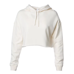 Vente en gros de sweat-shirt de gym à manches longues en coton pour femmes sweat-shirt à capuche court avec logo personnalisé pour femmes - Product Image 6