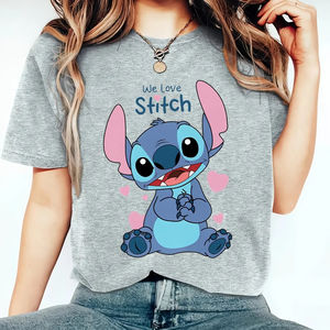 Camiseta de Manga Corta con Cuello Redondo y Estampado de Hojas Tropicales de Monstera y Filodendro, Estilo Dulce para Mujer, Moda Casual de Verano - Product Image 1