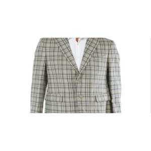 Blazer da uomo Tallia Verdello in lino scozzese a due bottoni, marrone, taglia 44 - Vestibilità slim, fantasia stampata, tessuto in maglia di lana, taglie forti - Product Image 2