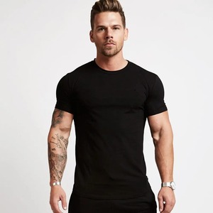 Camiseta de algodón con cuello redondo 2025 ajustada para hombre, tela de alta calidad, Impresión de logotipo personalizado, servicio OEM disponible en varios tamaños - Product Image 2