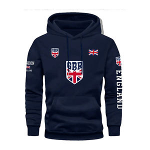 100% poliéster ropa de calle americana Casual pulóver sudaderas con capucha patrón sólido Sudadera con capucha diseño de bolsillo - Product Image 1