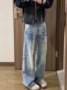 กางเกงยีนส์ผ้ายืดสำหรับผู้ชายออกแบบได้ตามต้องการเสื้อผ้าแนวสตรีทฮิปฮอปสไตล์วินเทจ3D - Product Image 2