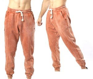 MONO RIDERS Custom Logo 100% Cotton Oxford Men's Tapered Active Joggers 4-Way Stretch <b>Drawstring</b> Fleece Lining Gym <b>Trousers</b> - Product Image 5