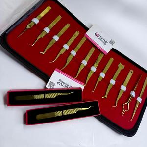 ชุดเครื่องมือต่อขนตา GETUP BROSONS IMPEX สแตนเลสสตีล พร้อมปลอกกำมะหยี่สีแดง  บรรจุภัณฑ์ชุดอุปกรณ์ความแม่นยำสูง - Product Image 1