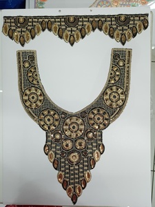 ชุดเสื้อส่าหรีเคอร์ทิอินเดียปักเลื่อมหรูหราผ้าทอปกคอปกเสื้อเย็บด้วยมือ - Product Image 5