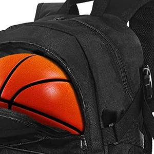 High Quality Unisex Sports Basketball Backpack New Solid Black <b>USB</b> Anti-Theft Features Made of PC & Nylon Material for Outdoors - Product Image 4