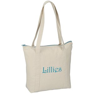 Bolsa de Tela Ecológica de 13x15 Pulgadas con Asas Dobles de 25 Pulgadas, Diseño a Rayas, Logotipo Personalizado Impreso/Bordado, Bolsa Promocional - Product Image 1