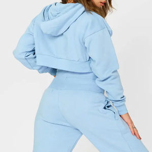 Vente chaude coton éponge française plaine impression personnalisée femmes de haute qualité femmes sweats à capuche - Product Image 3