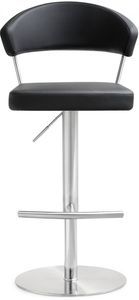Luxury Design <b>Adjustable</b> Stainless Steel Bar Chair TQC Model 41015 Eco-Friendly Strong High Quality Black Leather Comfort - Product Image 2