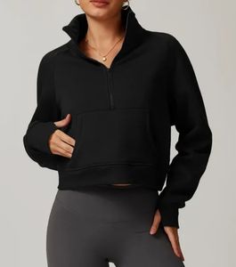 เสื้อกันหนาวมีฮู้ดโอเวอร์ไซส์สำหรับผู้หญิงเสื้อครอปผ้าฟลีซ - Product Image 5