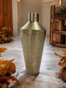 Venta al por mayor grandes jarrones de suelo soportes altos boda Metal florero oro antiguo hecho a mano latón lujo jarrón de Navidad - Product Image 2