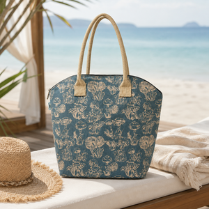 Sac fourre-tout de plage en jute et PP teint sur mesure 42x35x14 cm, logo imprimé en sérigraphie, fournisseur en gros OEM ODM marque privée pour la vente au détail - Product Image 5