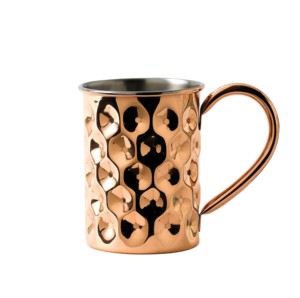 Taza de cobre puro de diseño antiguo con mango de latón, venta al por mayor, taza martillada de mula de cobre de estilo indio, proveedor de India - Product Image 5