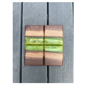 Posavasos de resina epoxi verde Nogal Marrón elegante forma cuadrada perfecto para bebidas de té accesorio de mesa decoración del hogar mejores precios - Product Image 1