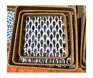 Top qualité rotin plateaux de service naturel à la main plateau en rotin en gros pour cadeau panier fruits affichage stockage maison exportation - Product Image 3