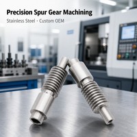 Part-part transmisi presisi baja tahan karat, roda gigi spur, worm gear, hasil mesin CNC, rendah kebisingan, dengan teknik Wire EDM dan Broaching, Custom OEM