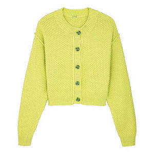 Suéter de Mujer de Manga Larga, Ajustado, Dulce, de Lana, Tejido de Cable, con Botones, Informal, para Universidad - Product Image 3