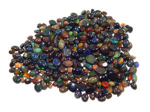 Lot de cabochons d'opale noire éthiopienne Pierres précieuses en vrac Multi Fire 100% Pierre précieuse d'opale naturelle - Product Image 4