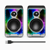 Altavoces Multimedia RGB 2.0, Inalámbricos BT, Estéreo, Audio de Escritorio con Luces LED de Colores para Juegos de Computadora, Hogar y Estudio