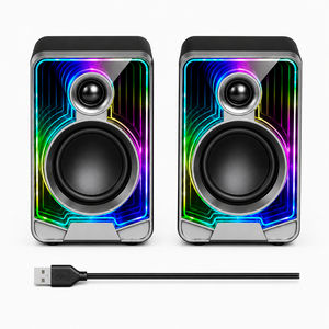 Haut-parleurs multimédias RGB 2.0, stéréo Bluetooth, audio de bureau, casque filaire compatible, studio à domicile, jeux - Product Image 6