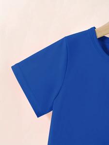 เสื้อยืดสำหรับเด็กผู้ชายและเด็กผู้หญิงคอลเลกชั่นออกแบบคอกลมซักได้ชุดลำลองสำหรับฤดูร้อน - Product Image 4