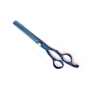 Blue Plasma Finish Barber <b>Thinner</b> with Fancy Design Handle Professional Stainless Steel <b>Hair</b> Cutting Shears Precision Thinning - Product Image 5