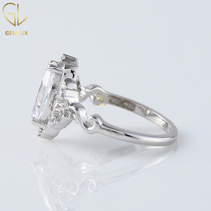 Nouveau Design Vintage Filigrane Bague, 1 CT Marquise Coupe Moissanite Diamant Vintage Style Bague de Fiançailles, Antique Diamant Bague - Product Image 5