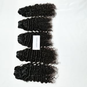 Extensiones de cabello humano 100% sin procesar de trama doble, máquina donante de cabello indio ondulado profundo alineado con cutícula virgen, precio al por mayor - Product Image 4