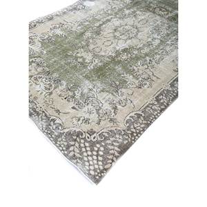Tapis en laine noué à la main, rectangulaire, abstrait, à motif médaillon vert vintage, pour la maison, grand tapis de salon, tapis rectangulaire pour couloir - Product Image 2