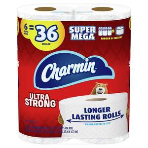 Papier toilette CharminUltra Strong, 6 super méga rouleaux = 36 rouleaux normaux - Product Image 1