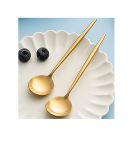 Cuillère à soupe en laiton la plus vendue pour la décoration de la table de dîner Ensemble de cuillères en laiton en acier miroir Produit le plus vendu de qualité supérieure - Product Image 6